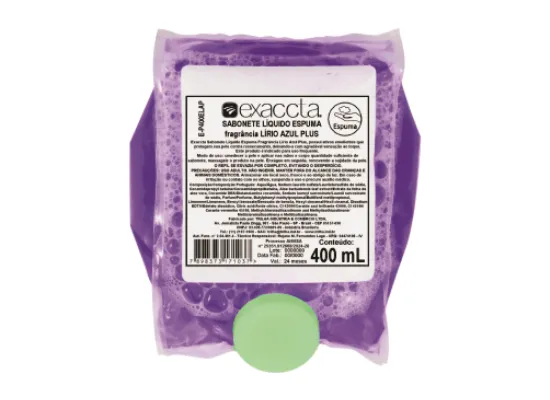 EXACCTA SABONETE LÍQUIDO ESPUMA LÍRIO AZUL PLUS - 400 ml