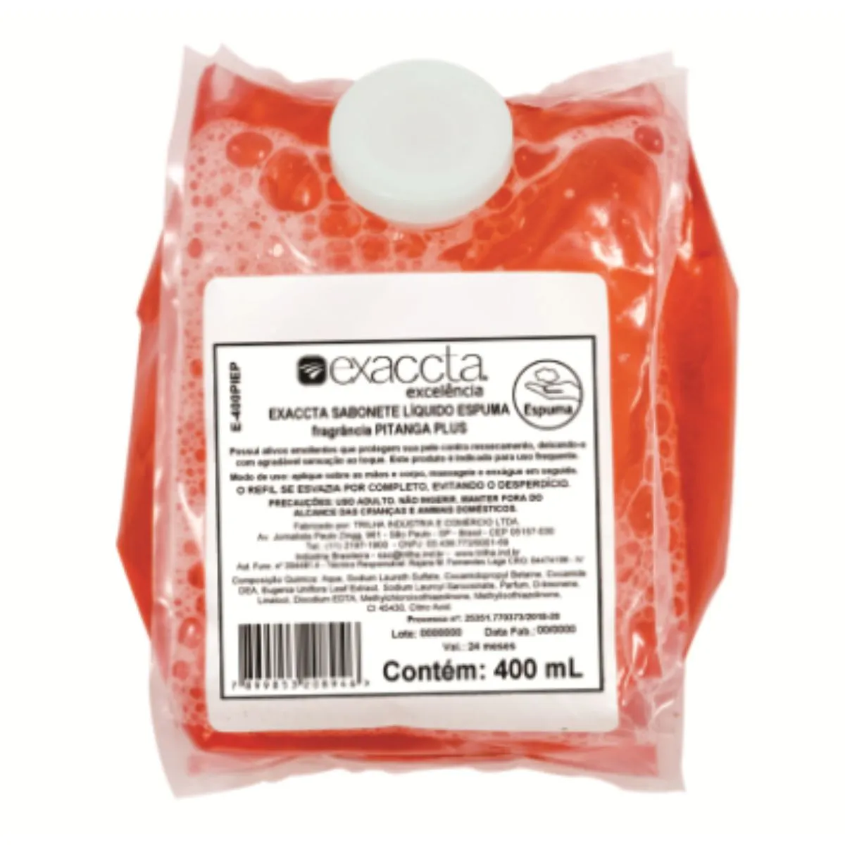 EXACCTA SABONETE LÍQUIDO ESPUMA PITANGA ESPUMA PLUS - 400 ml